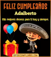 GIF Feliz cumpleaños con mariachi Adalberto